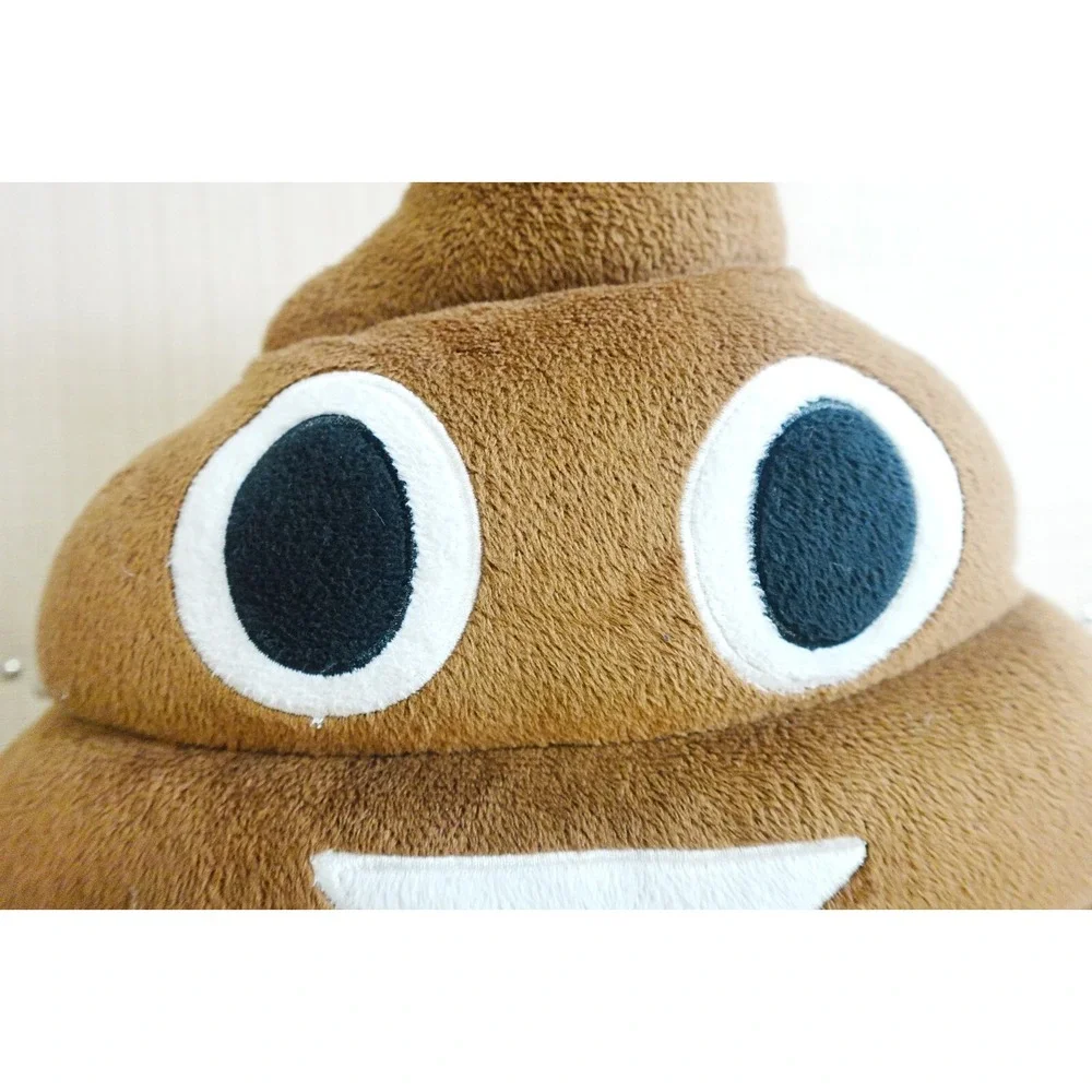 Pile of Poo Emoji‎ Throw Pillow - Poop Face Stuffed Plush Toy - Smiley Plushie